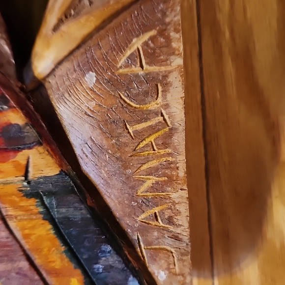 Hand Carved Made In Jamaica Rooster Sculpture - Picture 4 of 16